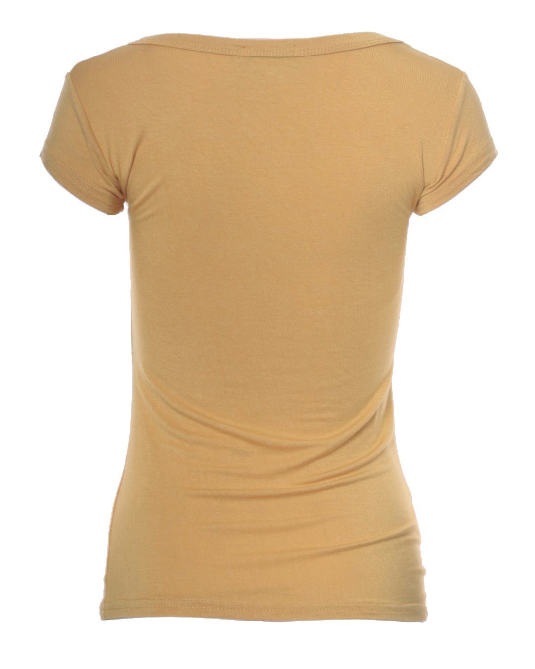 Muse Basic T-Shirt T-Shirt 1001 camel Kurzarm Skinny Fit