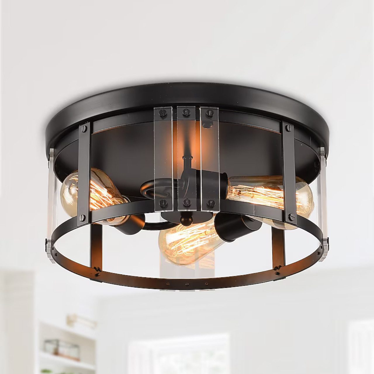 Diyarts Deckenleuchten, 3-flammige Flush-Mount Deckenleuchte E26 bis 60 W, günstig online kaufen