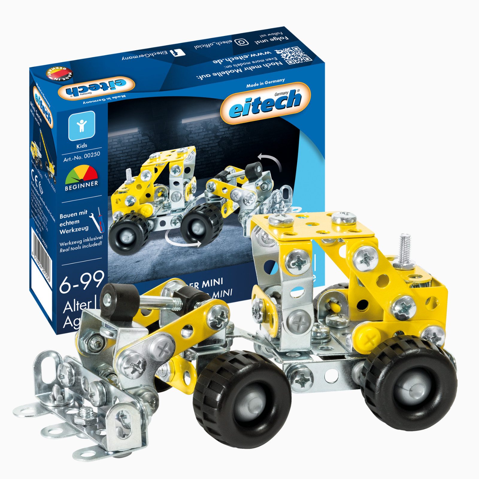 Eitech eitech Mini Radlader 00250 Metallbaukasten, (Modellauto, 157 St., Bausatz), Konstruktionsspielzeug, Made in Germany