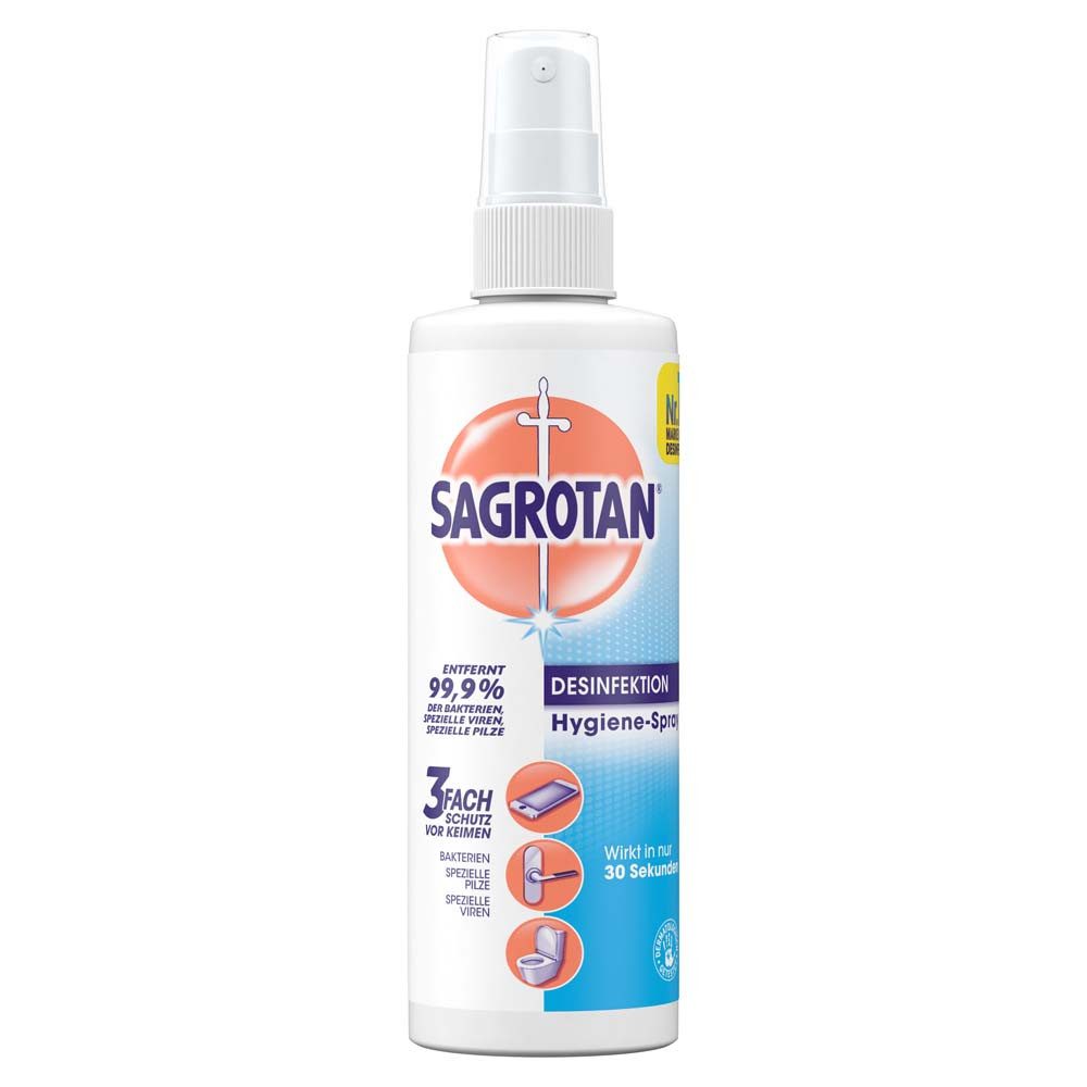 SAGROTAN Hygiene-Pumpspray 250 ml Oberflächen-Desinfektionsmittel (1-St. Entfernt 99,9% der Bakterien)