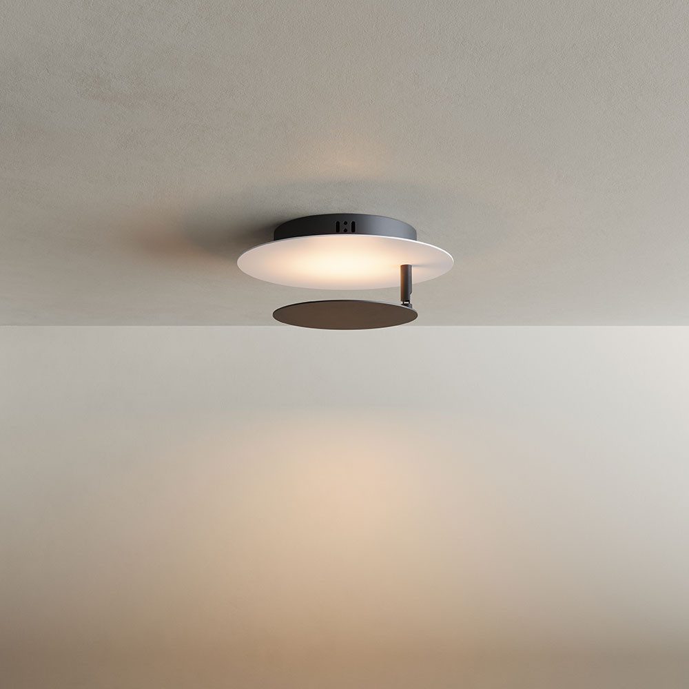 s.luce Deckenleuchte LED Wandlampe Deckenlampe Plate Weiß, Warmweiß