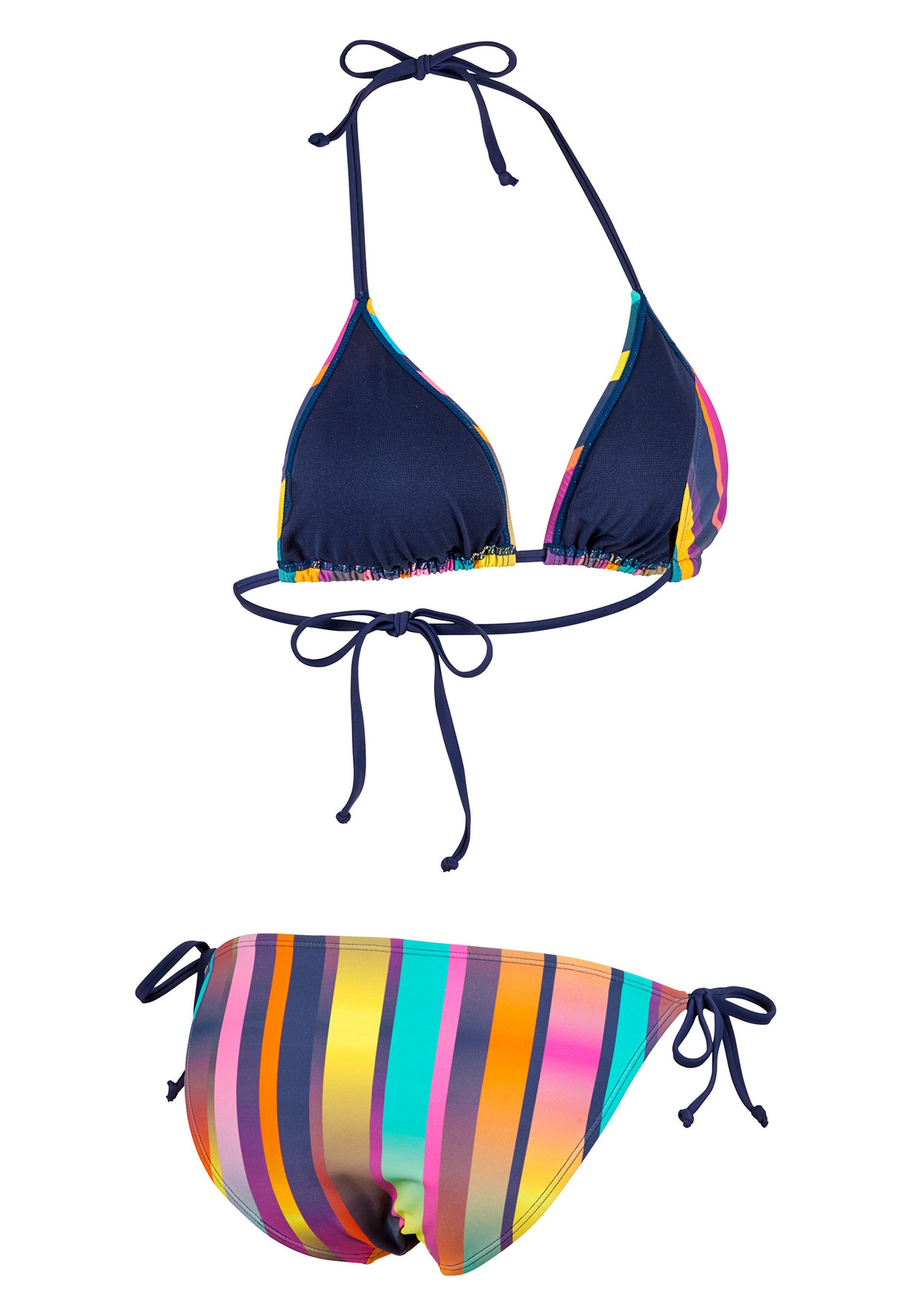 Beco Beermann Triangel-Bikini-Top Summer Stripes, in leuchtenden Regenbogenfarben – Bild 5 von 5