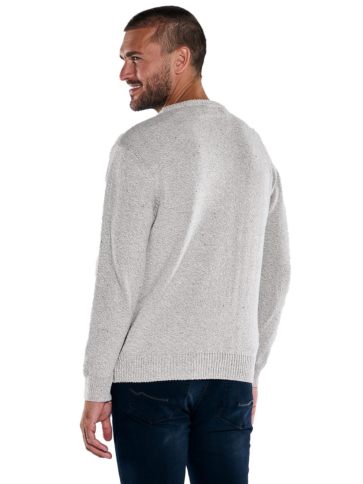 emilio adani Rundhalspullover Herren Pullover aus italienischer Baumwolle, Silbergrau