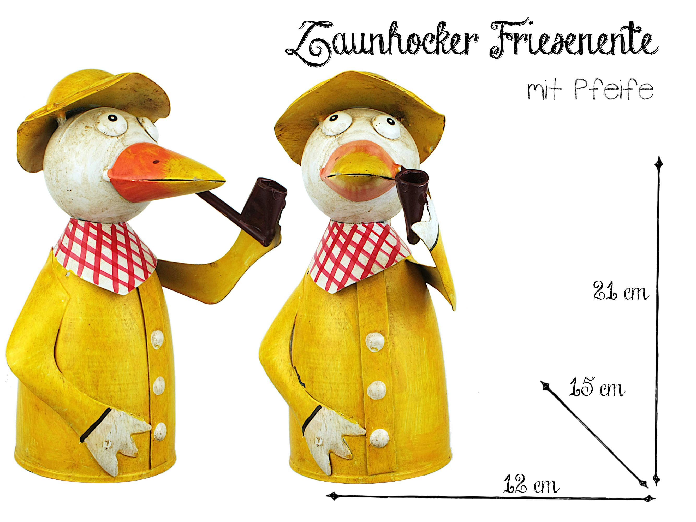 Paulslandhaus Gartenfigur Zaunhocker Ente, Friese, Pfostenhocker, Maritim,Friesennerz