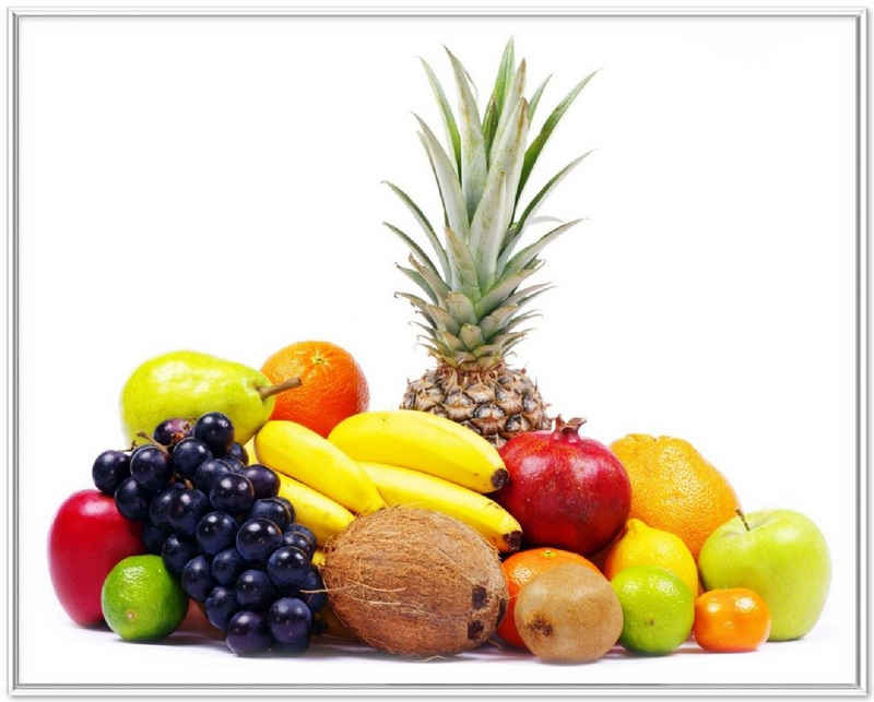 Wallario Poster, Gemischtes Obst aus aller Welt - Exotische Obstsammlung, in verschiedenen Ausführungen