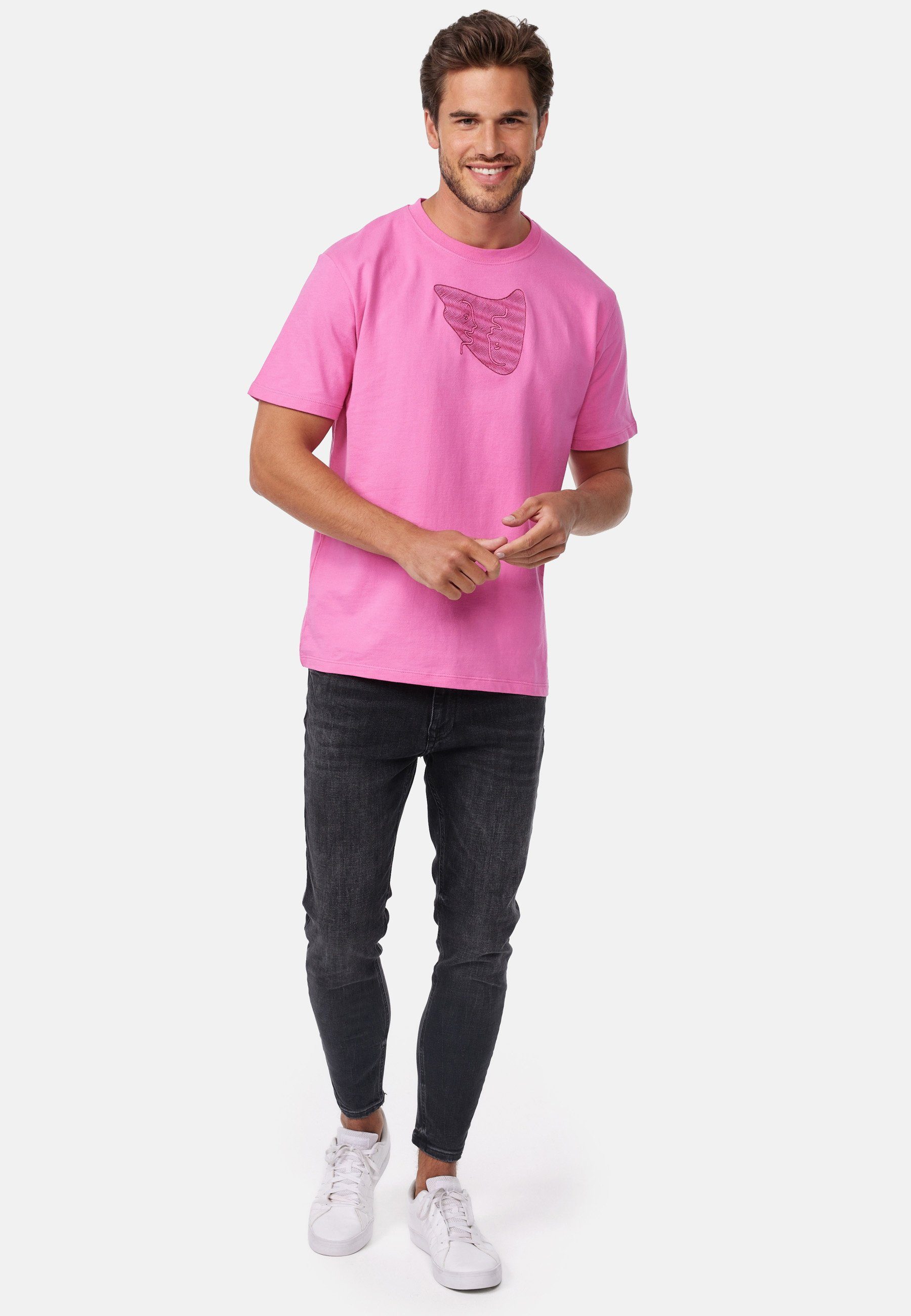 Design smiler. PINK T-Shirt mit modernem laugh.