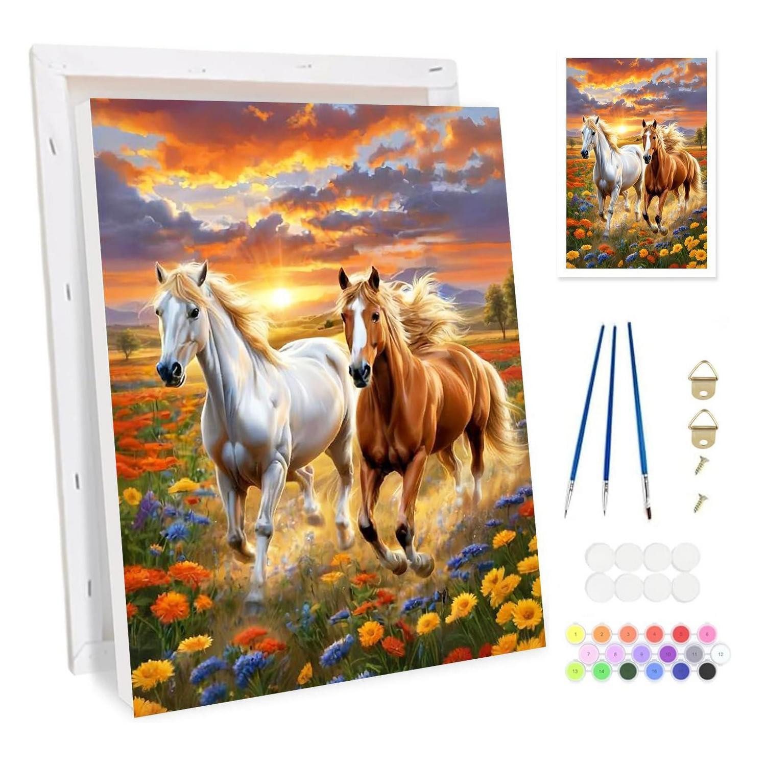 LuxusKollektion Malen nach Zahlen Malen nach Zahlen Tiere Ostern mit Rahmen 20x30 (1-St)