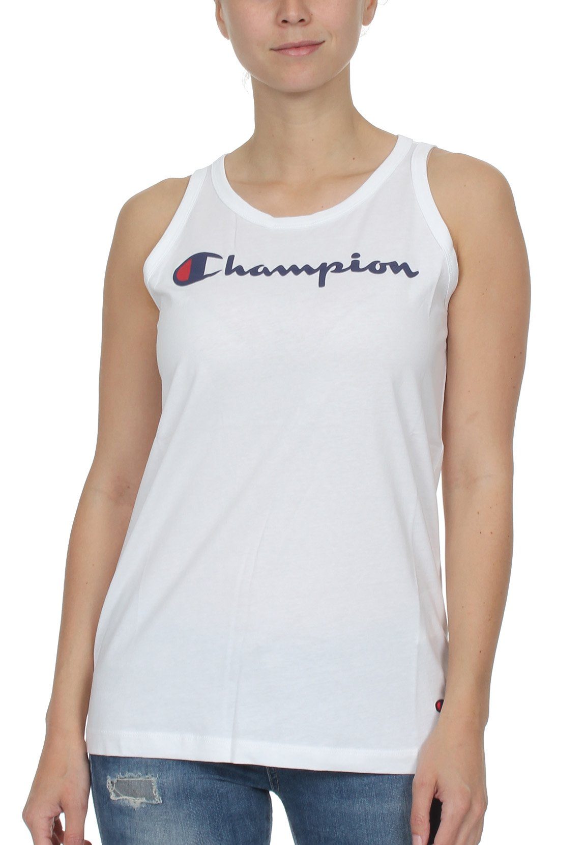 111791 Damen T-Shirt WHT S19 Tanktop WW001 Champion Champion Weiss