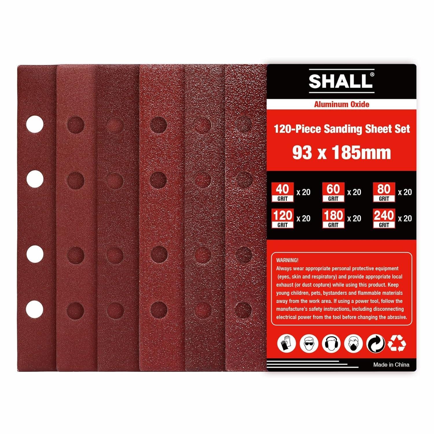 LuxusKollektion Multitool Schleifblätter 93x185 mm, Klett-Schleifpads, 8 Löcher, verschiedene