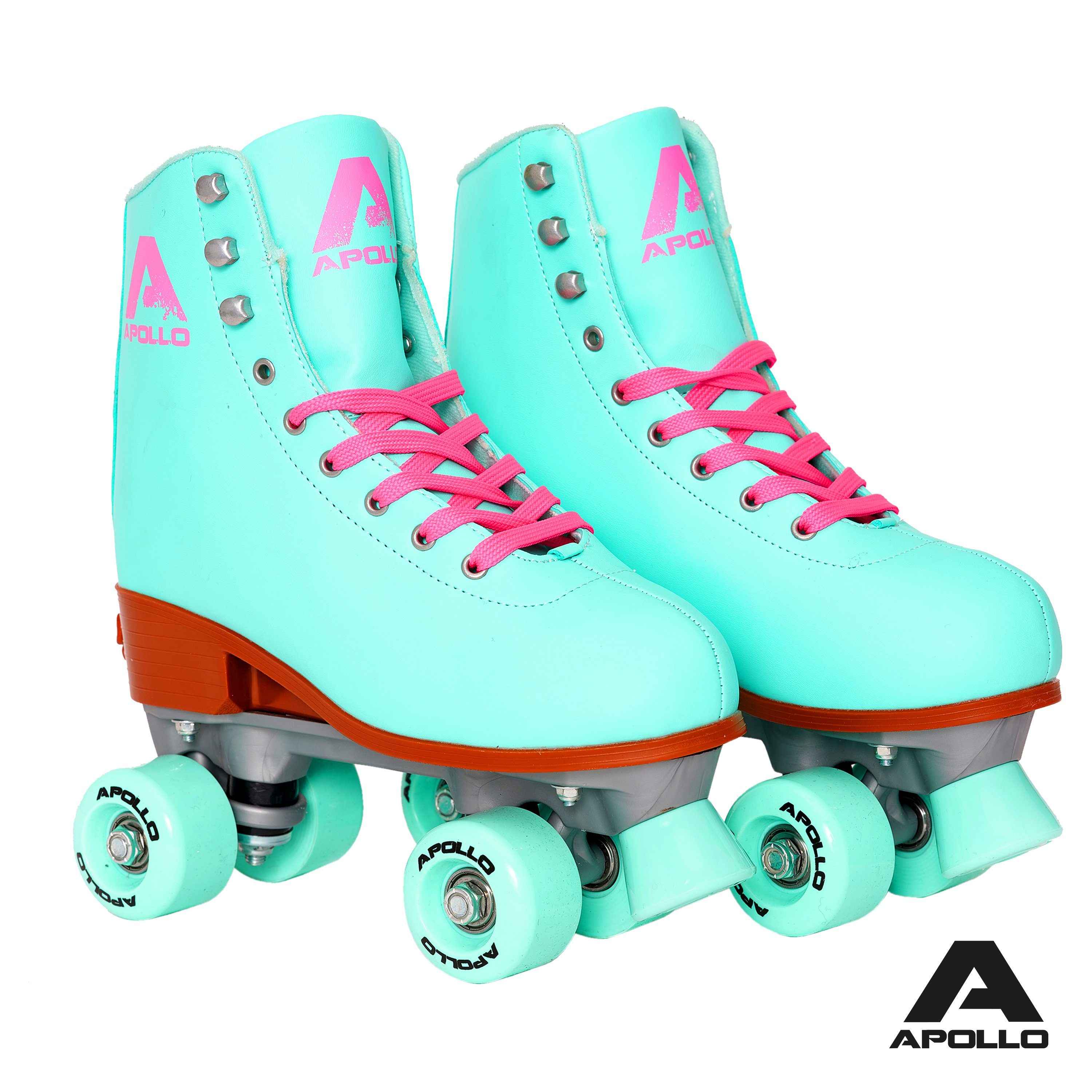 38 ♥ Damen Rollschuhe Roller Skates Inliner Inlineskates Retro Weiß Rosa Gr 37 