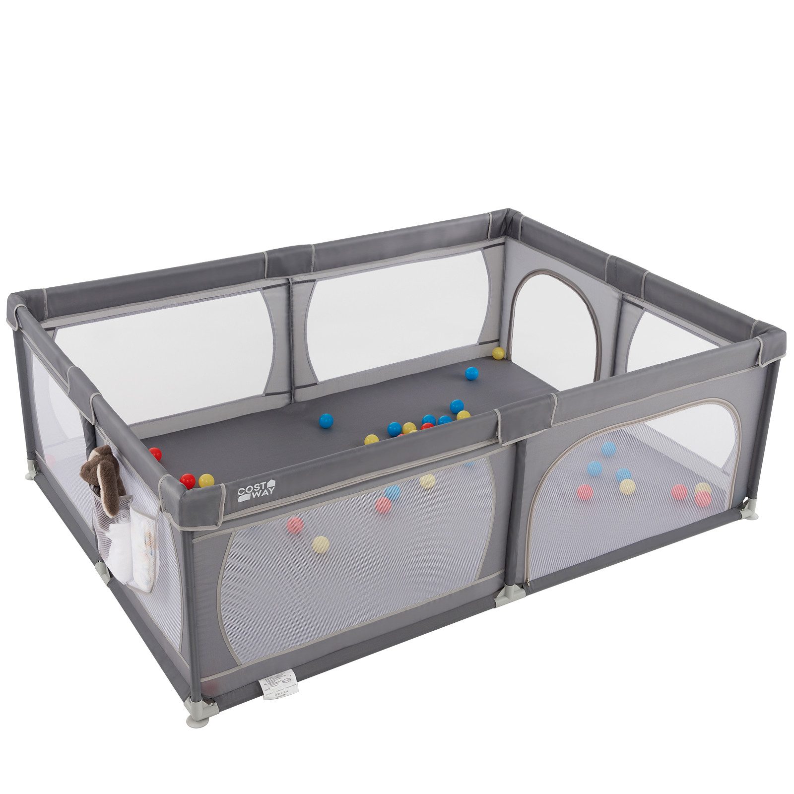 COSTWAY Laufstall Baby Laufgitter, 205 x 147 cm, mit Tragtasche günstig online kaufen