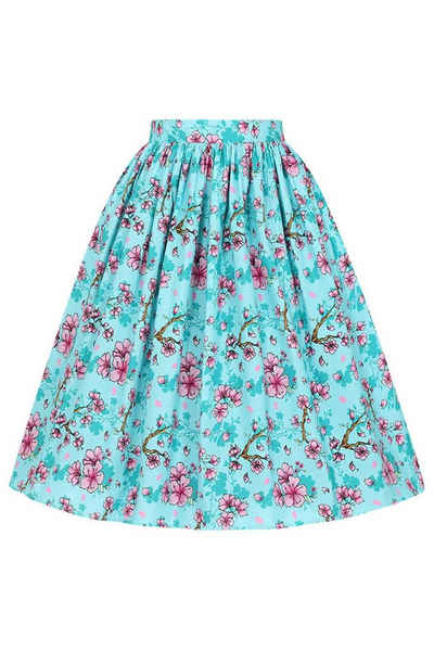 Hell Bunny A-Linien-Rock Louella Kirschblüten Retro Vintage Swing Skirt