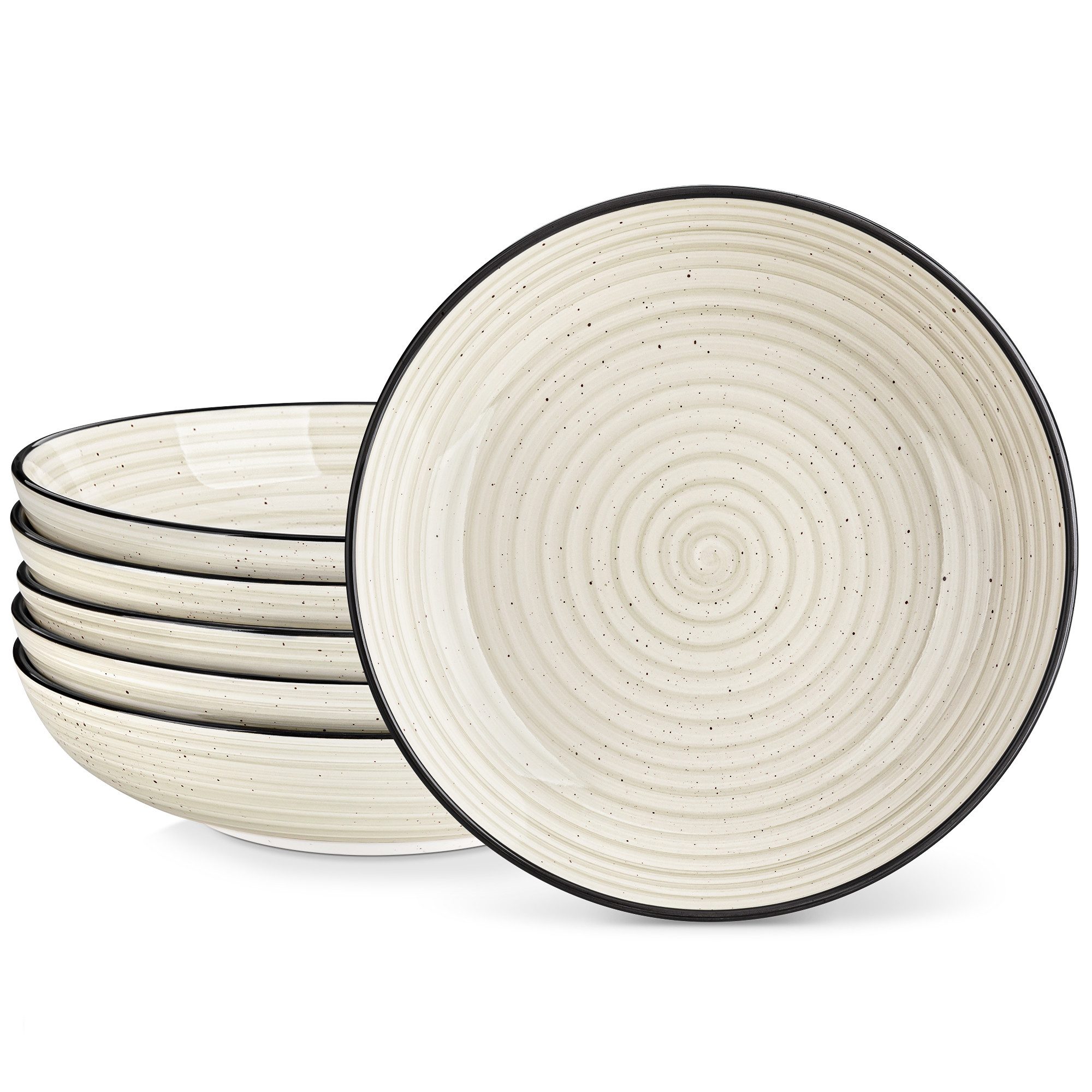 vancasso Pastateller 4-tlg. Steingut Pastateller, Suppenteller, Salatschalen, (6 St)