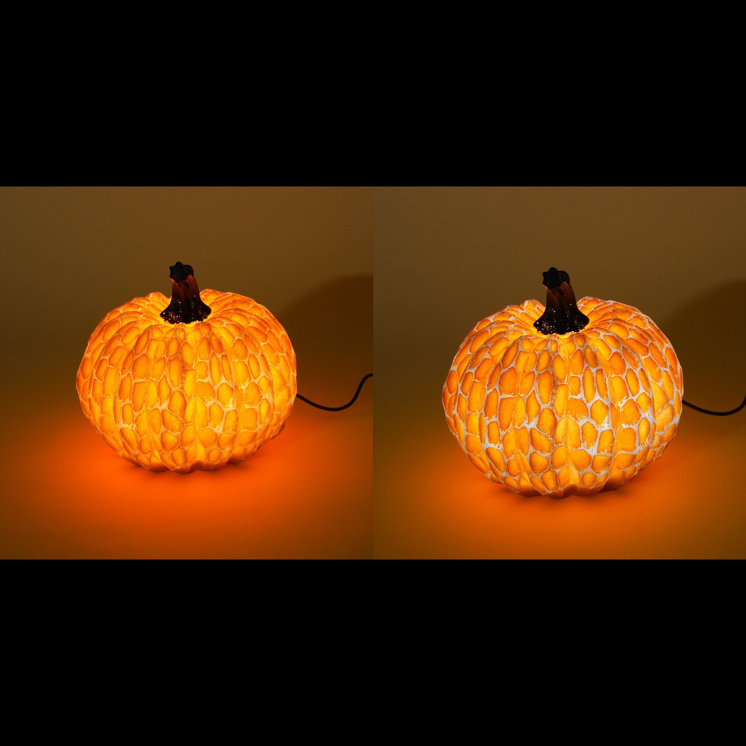 esotec LED Gartenleuchte Gartendeko Solarleuchte Kürbis, D=20cm, DUO COLOR, outdoor 102683, 2 Lichtfarben kaltweiß + warmweiß wählbar, automatisches Einschalten – Bild 4 von 5