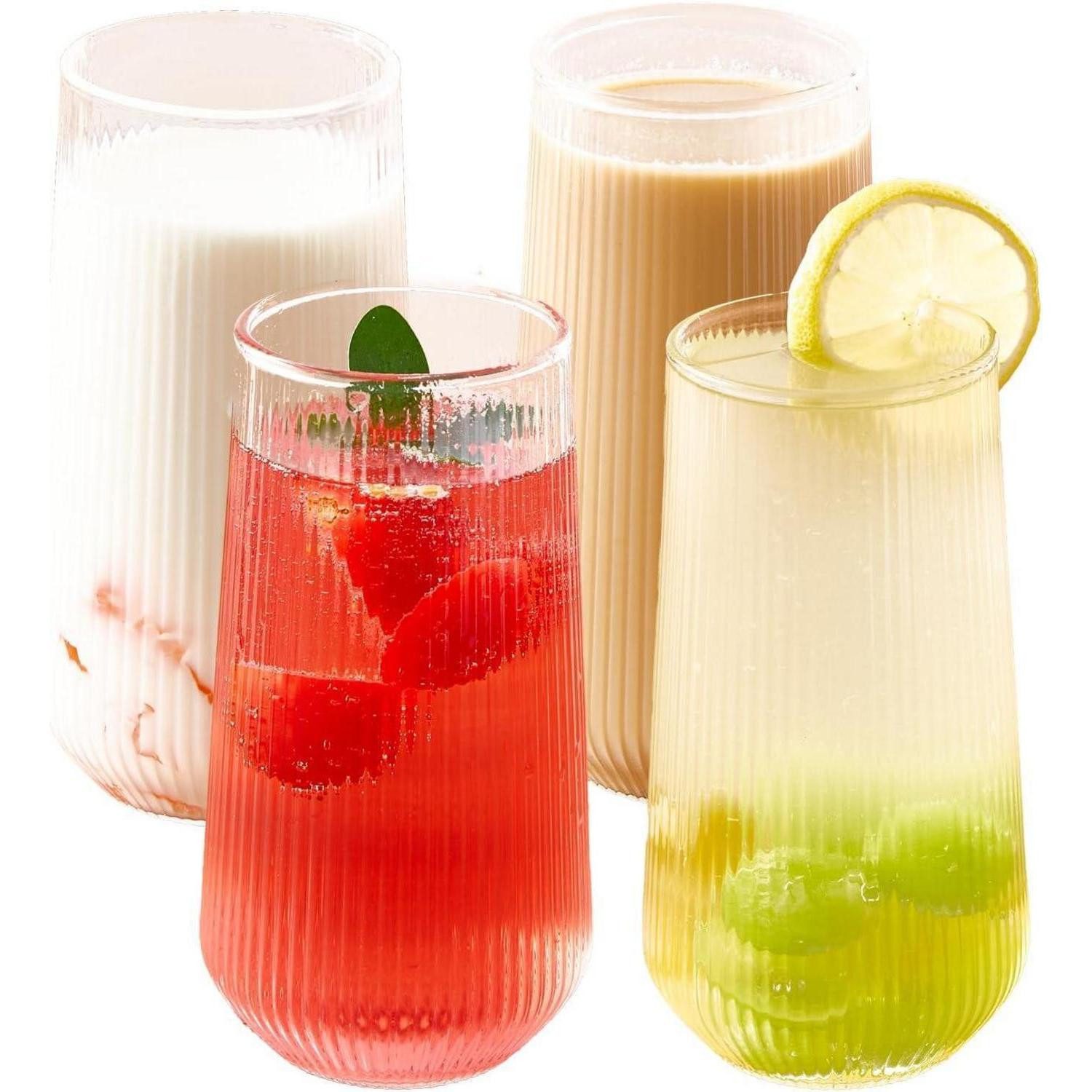 LuxusKollektion Latte-Macchiato-Glas Latte Macchiato Gläser Cappuccino Kaffeegläser 400ml 2er Set, Glas