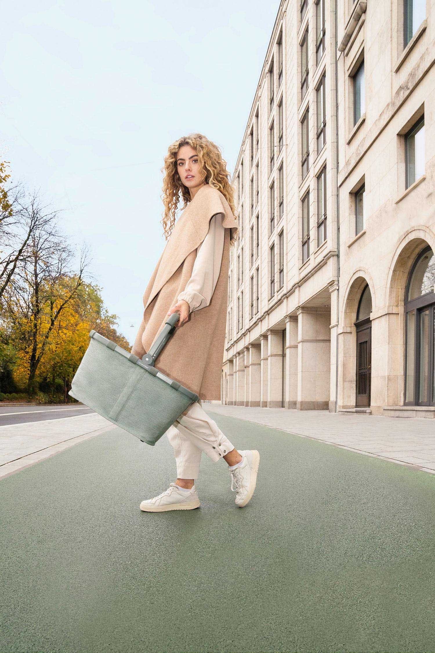 REISENTHEL® Einkaufskorb CARRYBAG, Grün, Aluminium, Polyester, 22 l, Wasserabweisend, B 48 x H 29 x T 28 cm