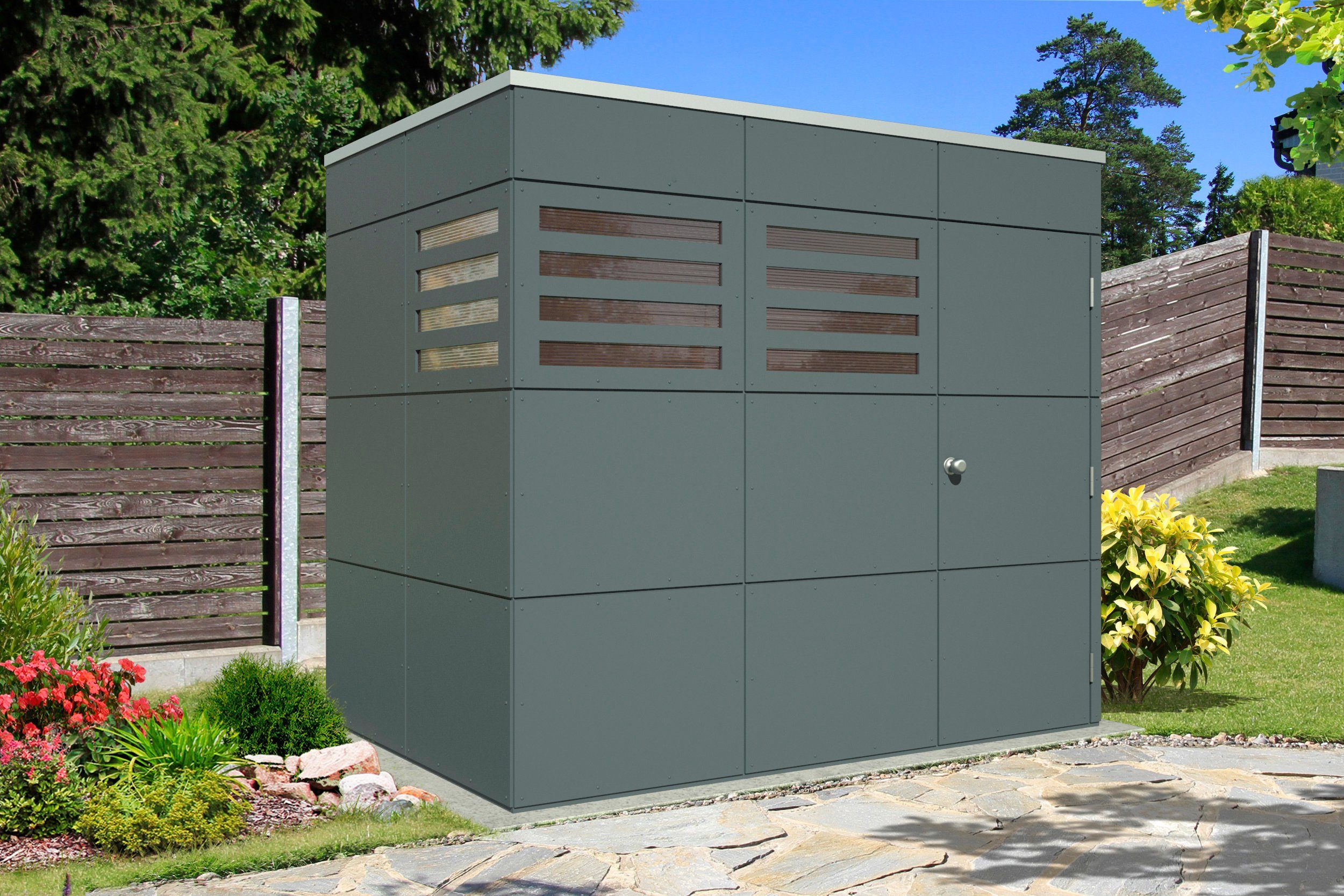 Skanholz Gartenhaus CrossCube Brisbane 2, BxT: 253x169 cm