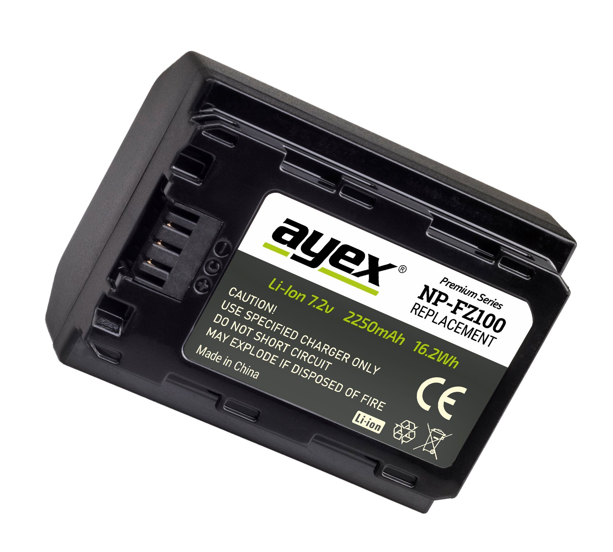 ayex NP-FZ100 Akku für Sony Alpha A9 Kamera-Akku III Leistungsstark A9R Zuberlässig A7R