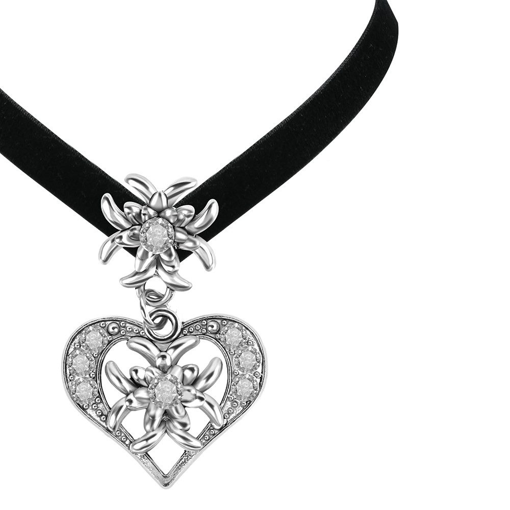 nsihing Ketten-Set Trachtenschmuck mit Anhänger Trachtenkette, Edelweiss,Dirndl-Schmuck, Schmuckset für Damen zum Oktoberfest, Bierfest und Trachtenfest