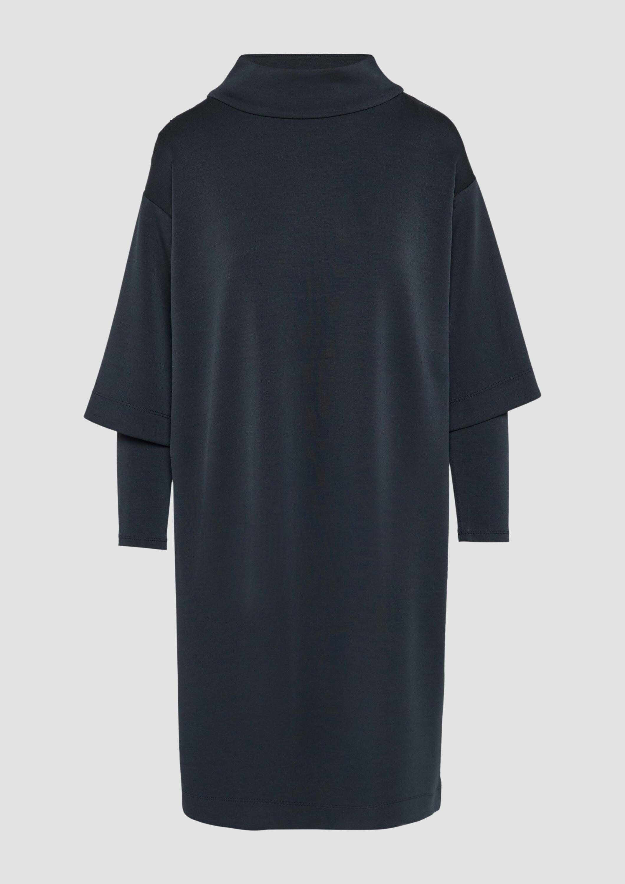 s.Oliver Minikleid Kleid Scuba-Kleid mit Layer Details und Stehkragen