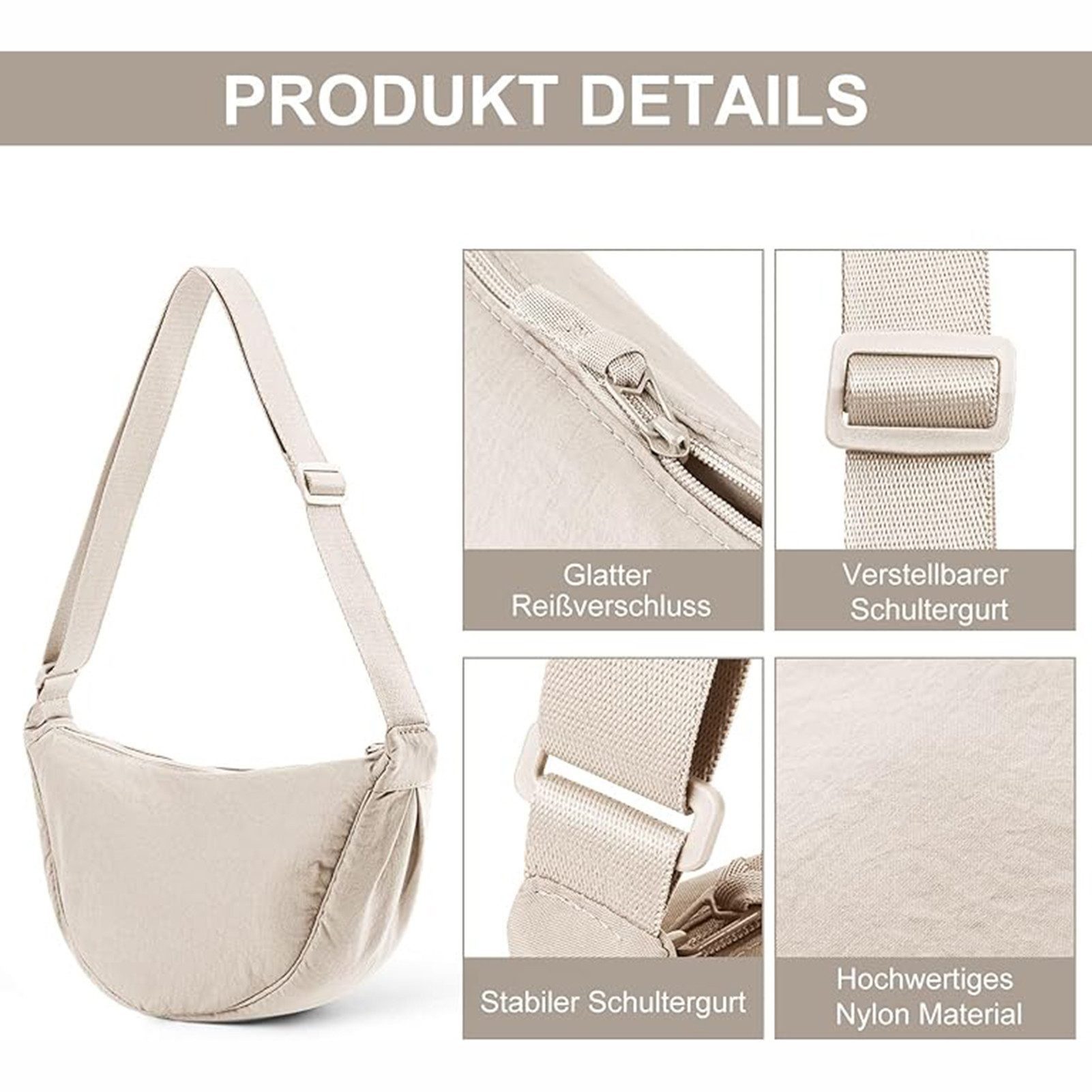 Blusmart Umhängetasche Halbmond Crossbody Bag (Reise-Umhängetasche, günstig online kaufen