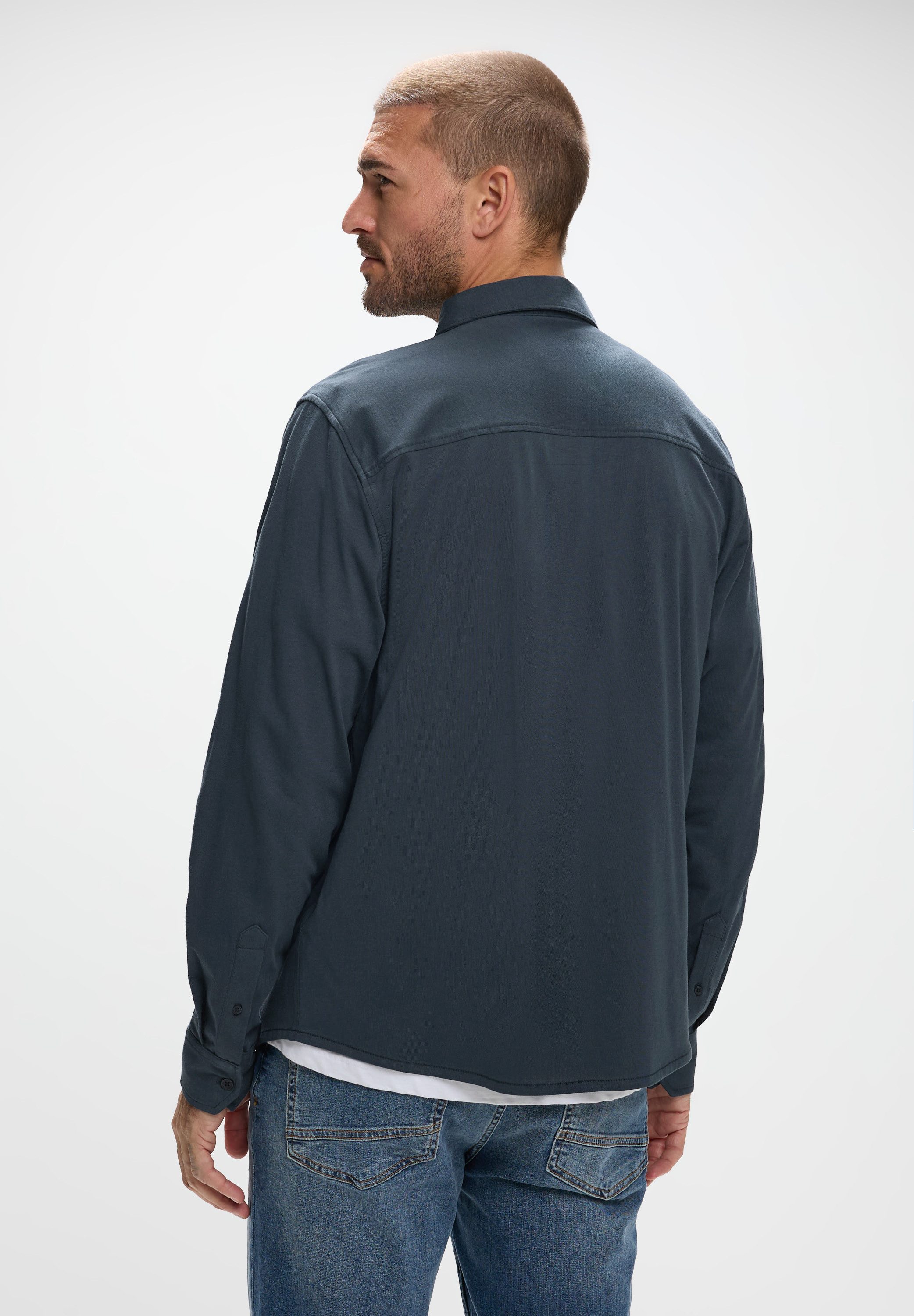 STREET ONE MEN Langarmhemd aus reiner Baumwolle günstig online kaufen