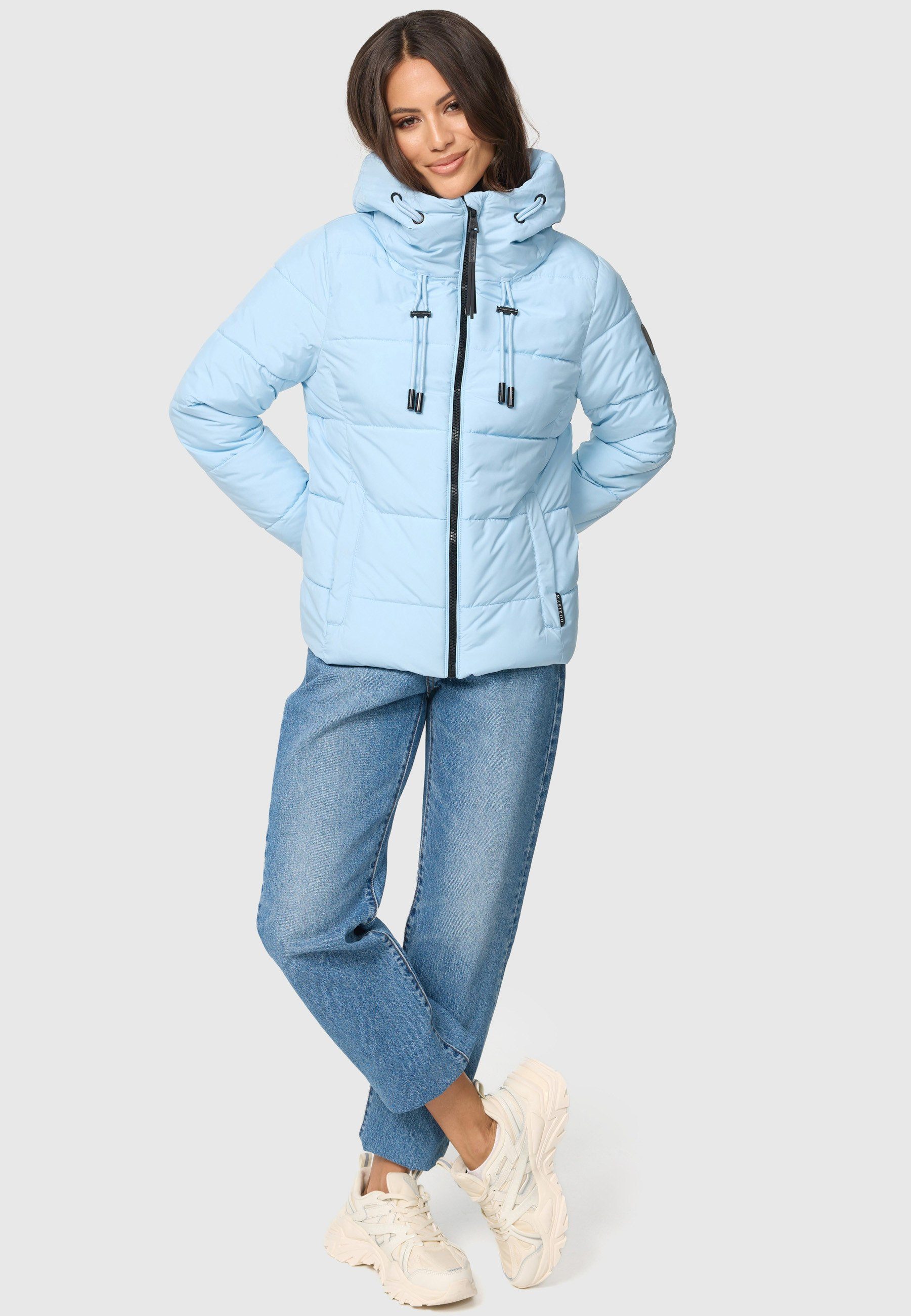 Marikoo Winterjacke Shimoaa XVI Mit breiter Steppung und großer Kapuze Baby Blue