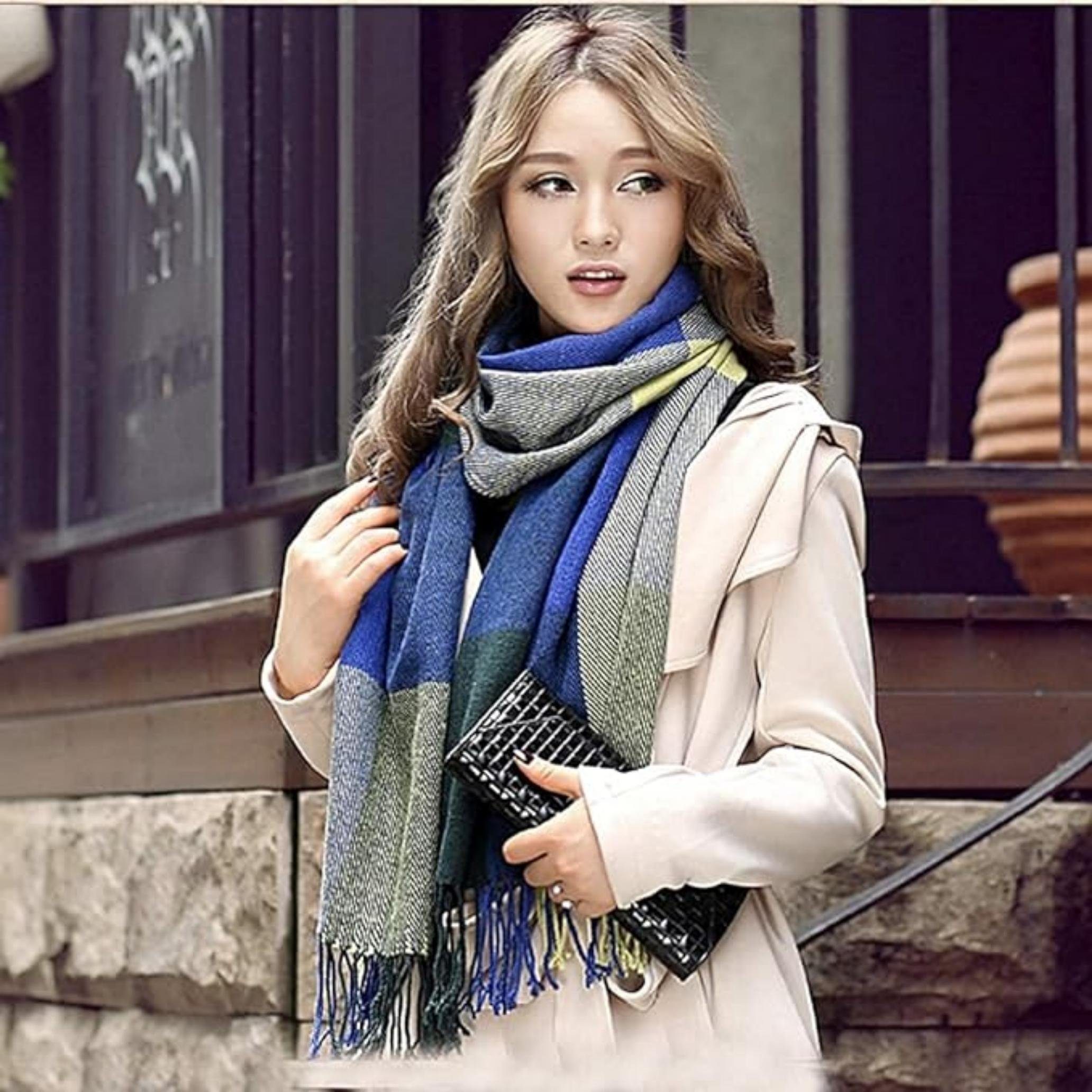 Coonoor Modeschal Karierter Damen Schal mit Fransen, im Oversize Look,für H günstig online kaufen