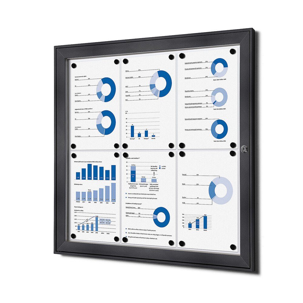 Hängevitrine für Innen und Außen SCS - 6x DIN A4 - Aluminium - RAL7016 - Anthrazit