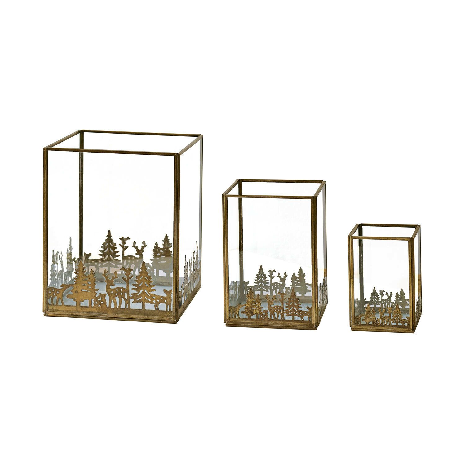 Mirabeau Windlicht Windlicht 3er Set Solenda antikgold/klar (3er Set, 3er S günstig online kaufen