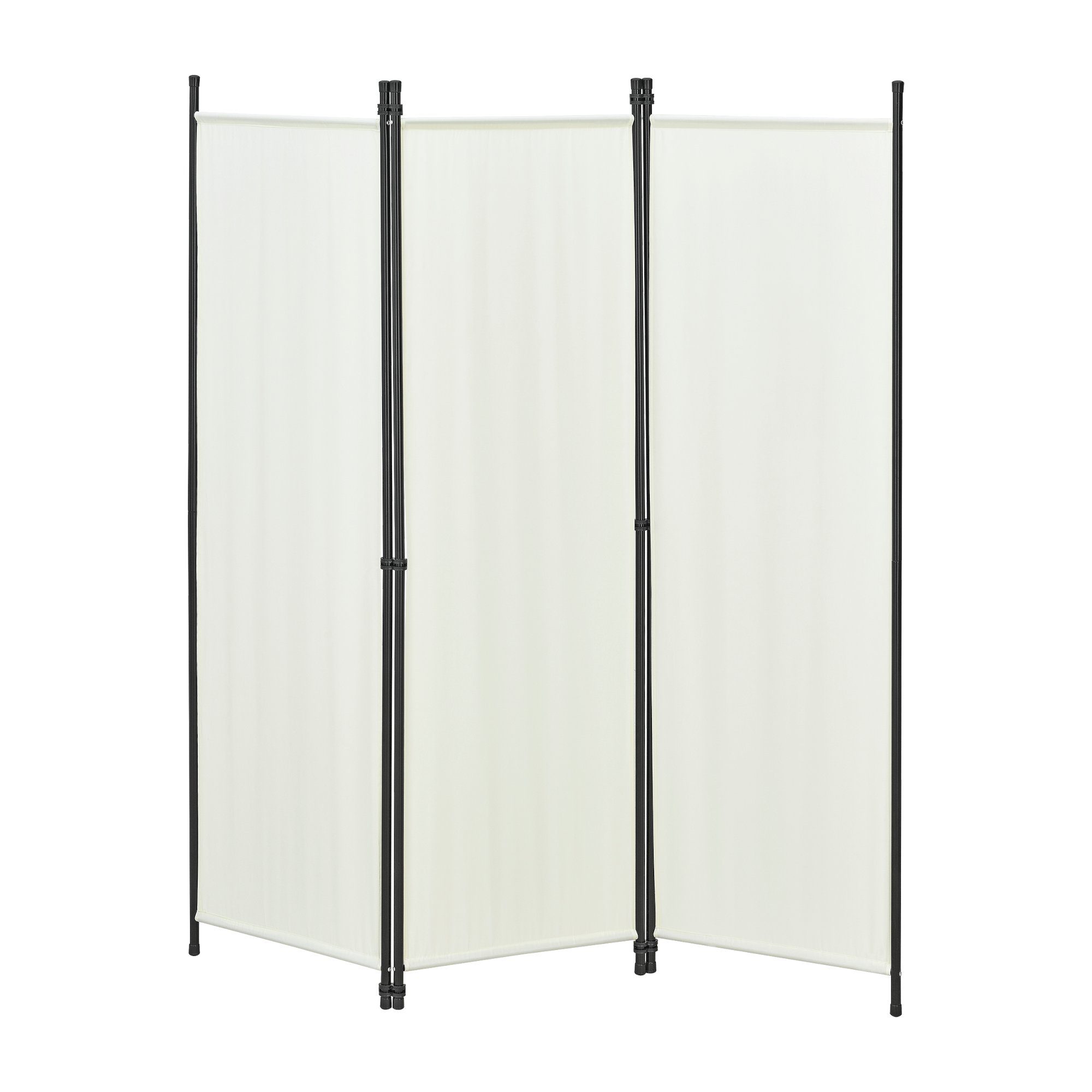 en.casa Paravent, »Huesca« Spanische Wand 3-teilig Sichtschutz 150x171cm Weiß