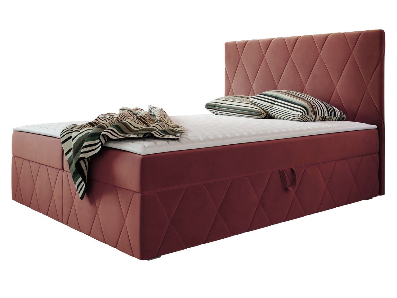 MIRJAN24 Boxspringbett Simoti (mit Hauptmatratze, Topper), 140, 160, 180 / 200 cm, Doppelbett mit zwei Bettkästen