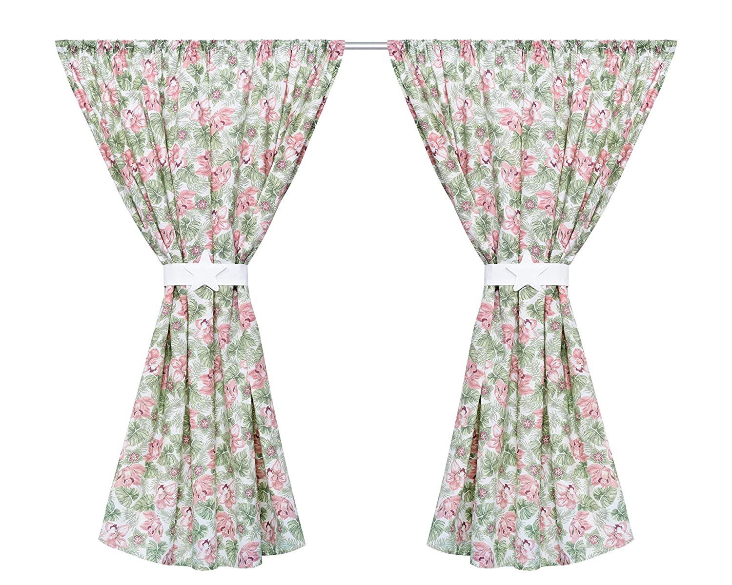 Amilian Vorhang 2er Set - Vorhänge - Kindergardinen - Gardinen - für Kinderzimmer, Gardinen, 2 x 155x155 cm, für Mädchen oder Junge, 100% Baumwolle