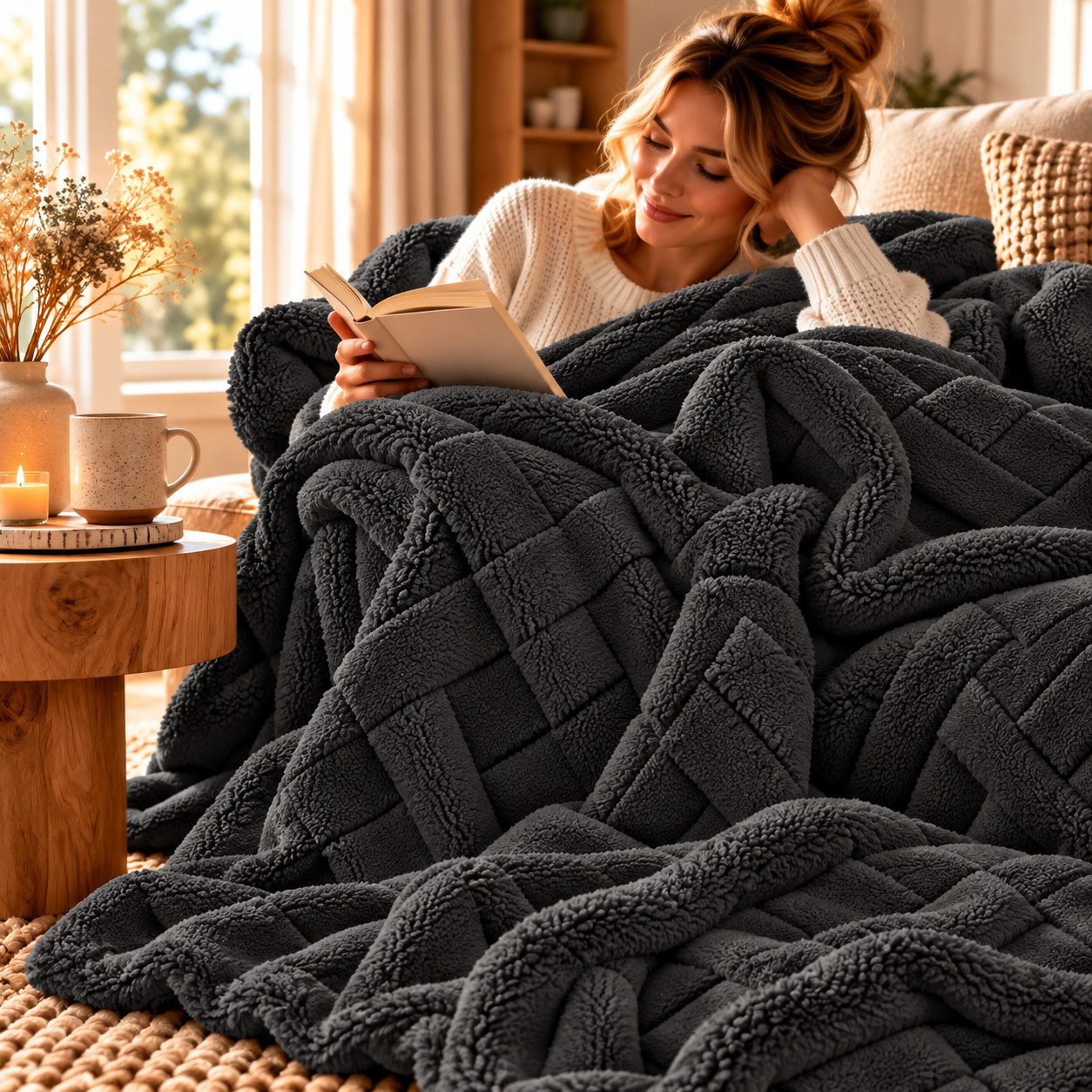 Karierte Fleece Decken online kaufen