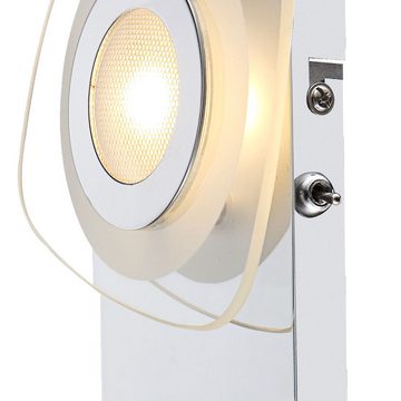 etc-shop LED Wandleuchte, LED-Leuchtmittel fest verbaut, Warmweiß, Wandlampe Wandleuchte Flurlampe 3 Flammig Chrom Glas LED