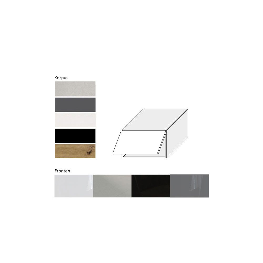 Feldmann-Wohnen Klapphängeschrank Essen (W6B/60, 1 Klappe, innen 1 Fach, 1-St., moderne Optik, lackierte Fronten) 60x59x36cm Eiche Artisan - grau Hochglanz (ES-W6B/60)