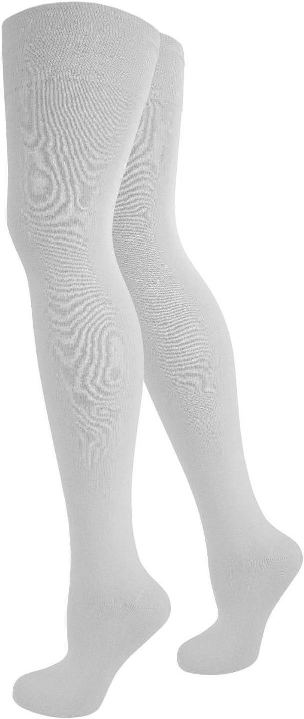 [Frühbucher-Sonderpreis] normani Overknees Overknees einfarbig Weicher Piquebund Weiß