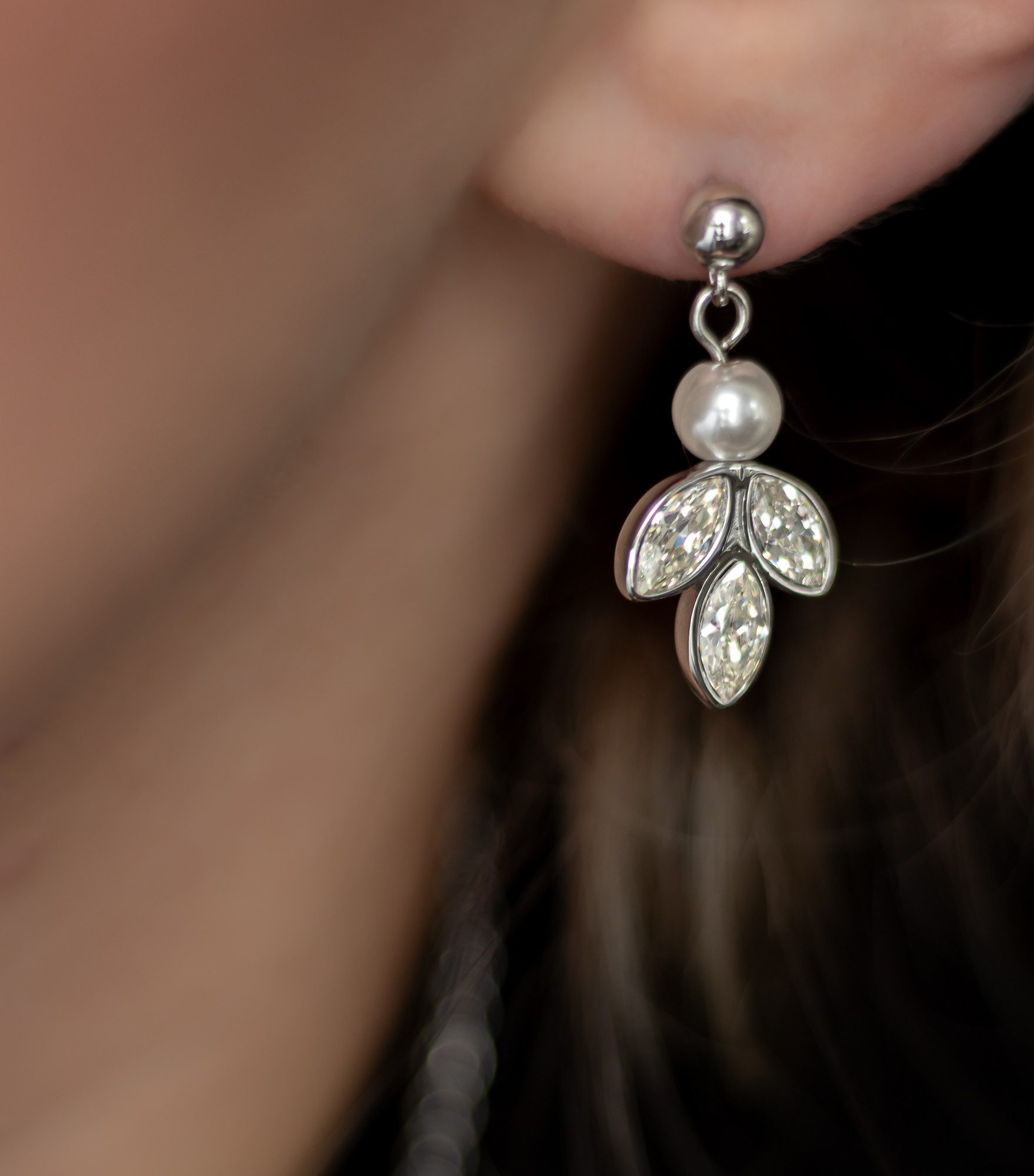 Brautkrone Schmuckset Brautschmuck: Halskette & Ohrringe aus Edelstahl mit günstig online kaufen