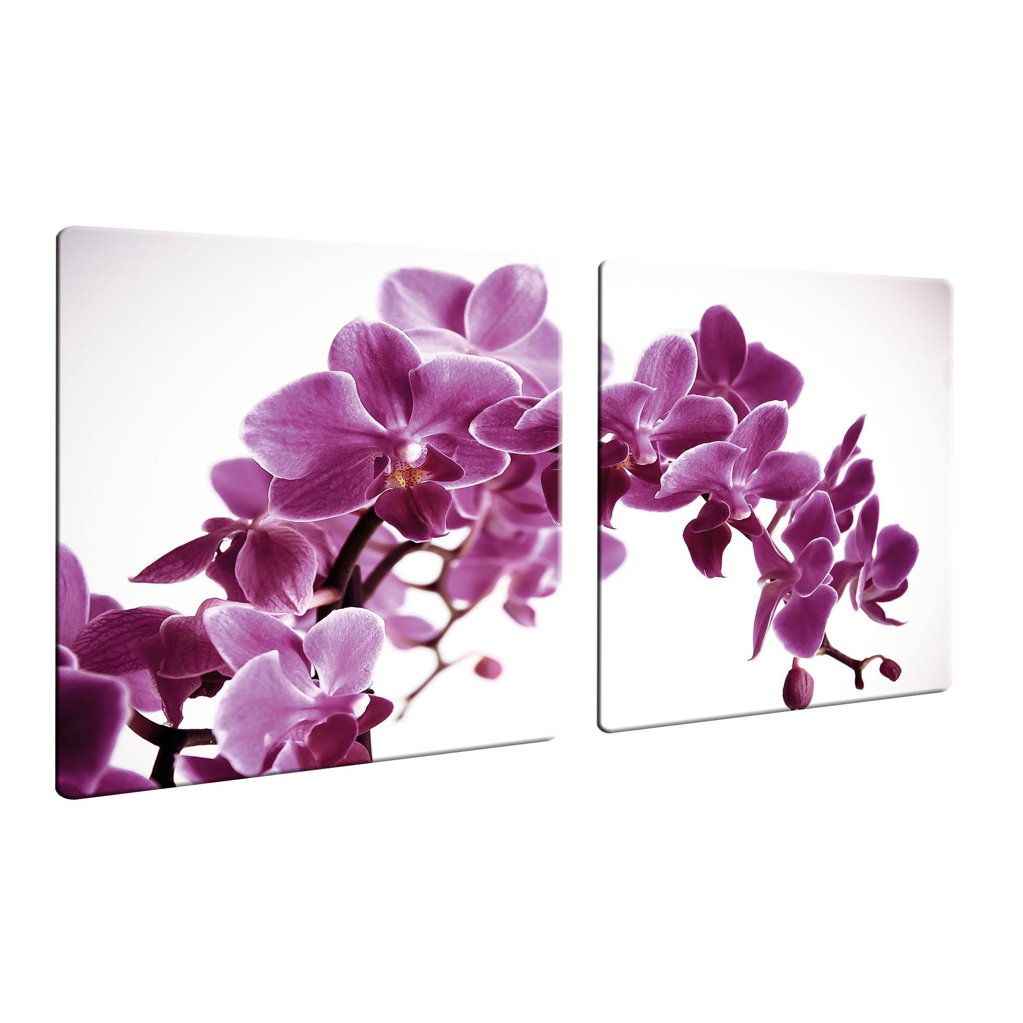 Orchidee Decorwelt 2-teilig Blumen Herd-Abdeckplatte 80x52 Ceranfeldabdeckung