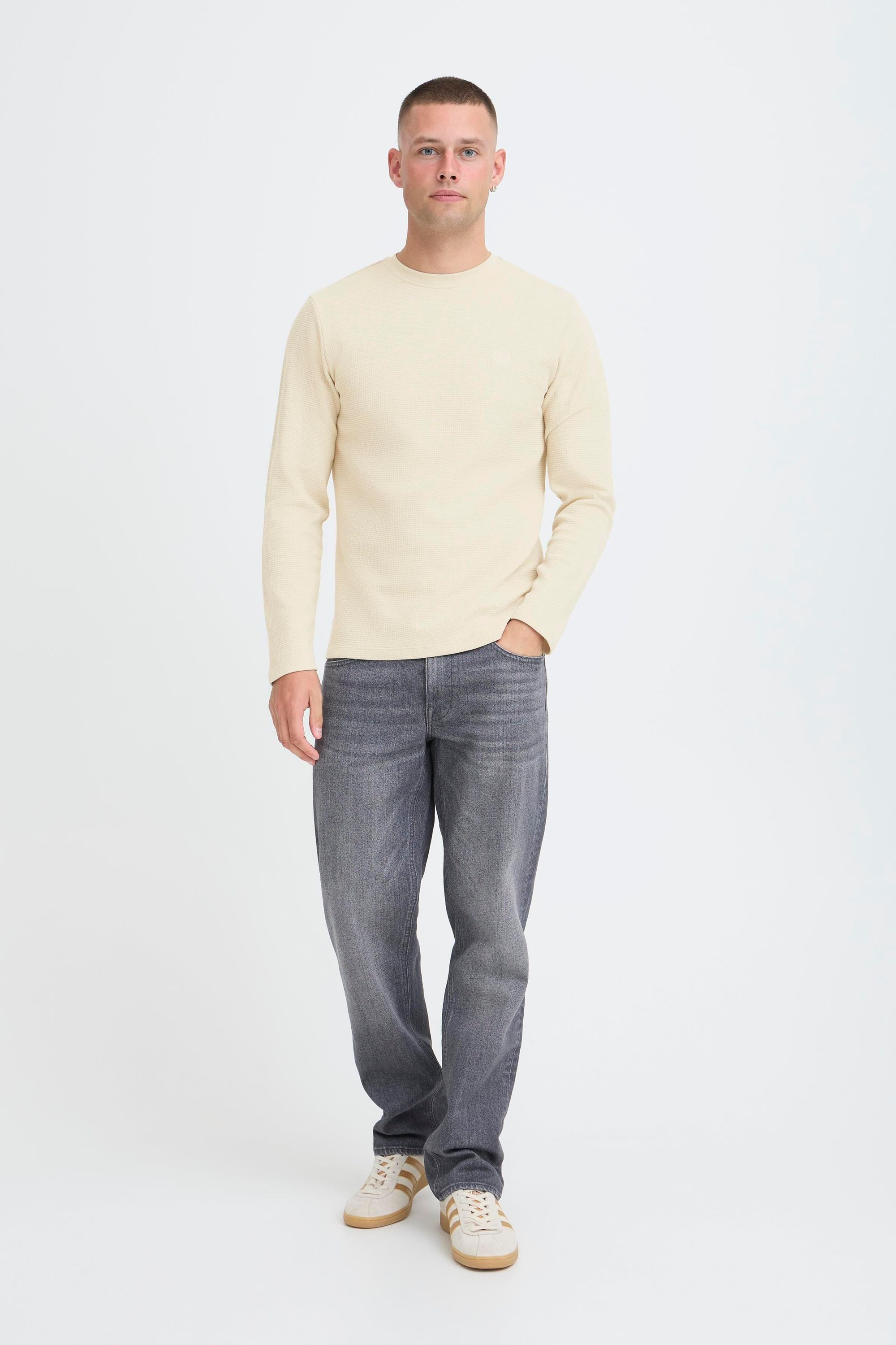 Blend Langarmshirt BHForta Basic Longsleeve mit Rippkragen