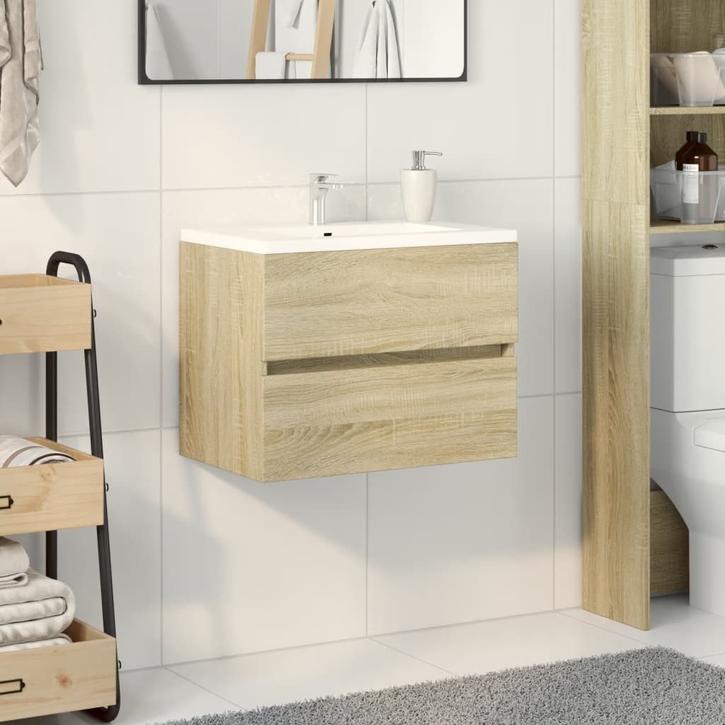 vidaXL Schrankmodule Waschbeckenunterschrank Sonoma-Eiche 60x38,5x45cm Holz günstig online kaufen