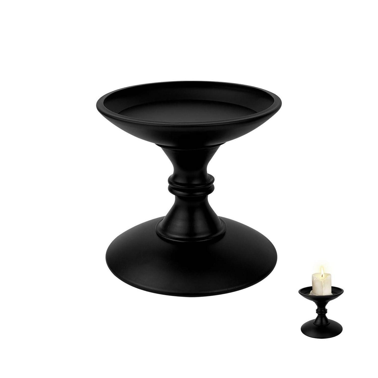 LuxusKollektion Kerzenständer Kerzenständer Metall schwarz 9cm Durchmesser (1 St)