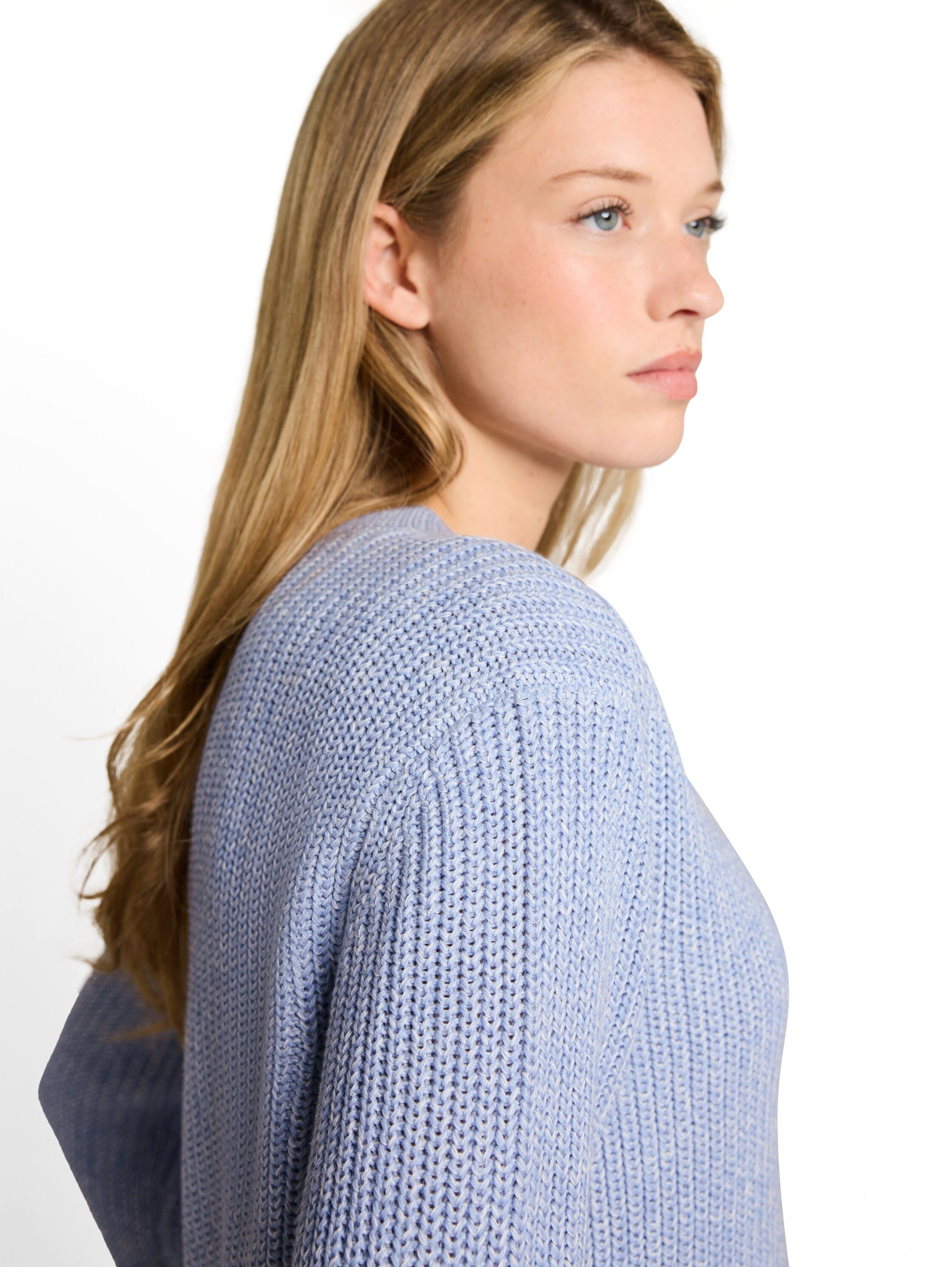 TOM TAILOR Denim V-Ausschnitt-Pullover mit Rippbündchen