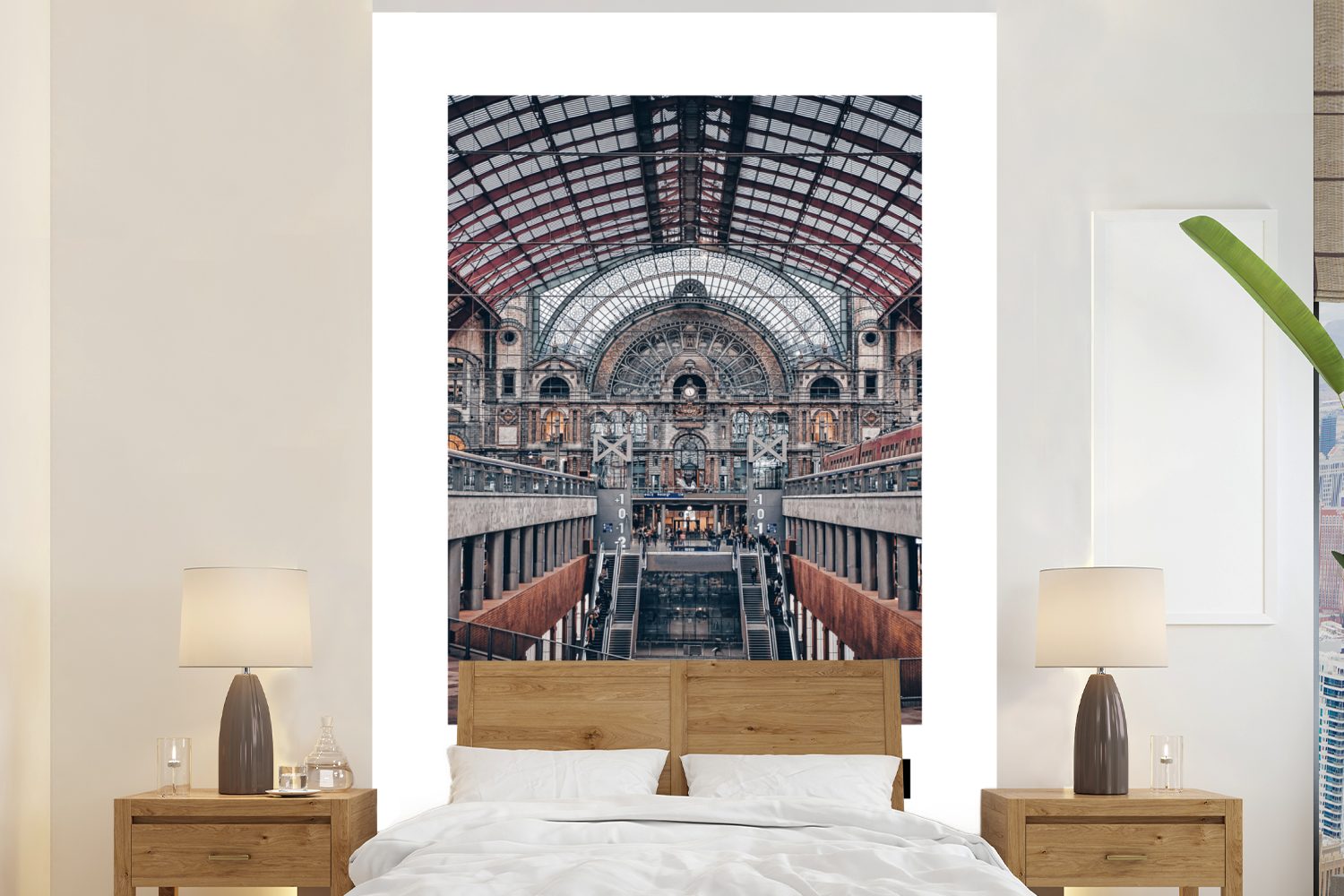 MuchoWow Fototapete Antwerpen - Belgien - Zug, Matt, bedruckt, (3 St), Montagefertig Vinyl Tapete für Wohnzimmer, Wandtapete