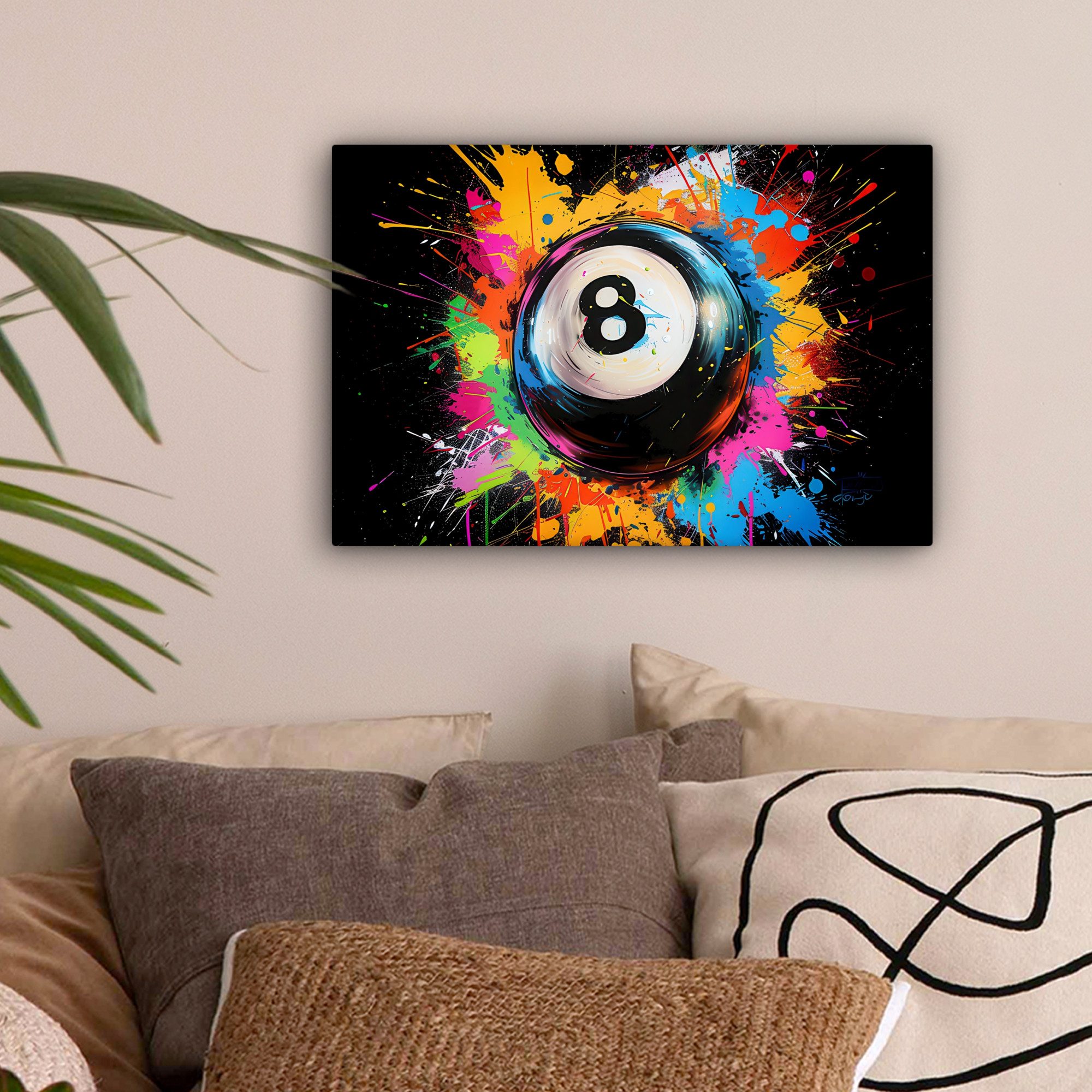OneMillionCanvasses® Leinwandbild Graffiti - Sport - Billardkugel - Billard günstig online kaufen