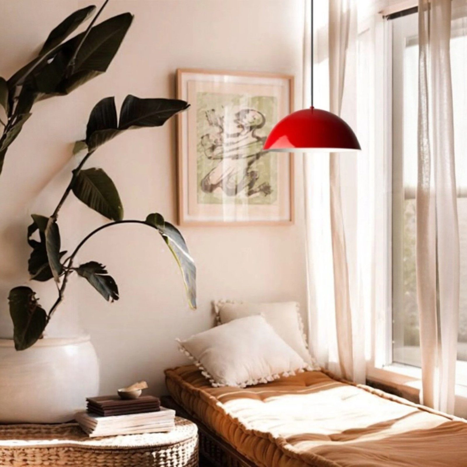 Bamyum Pendelleuchte Bamyum Hängelampe Vintage Ø26 cm E27 Metall Lampe, ohne Leuchtmittel – Bild 2 von 4