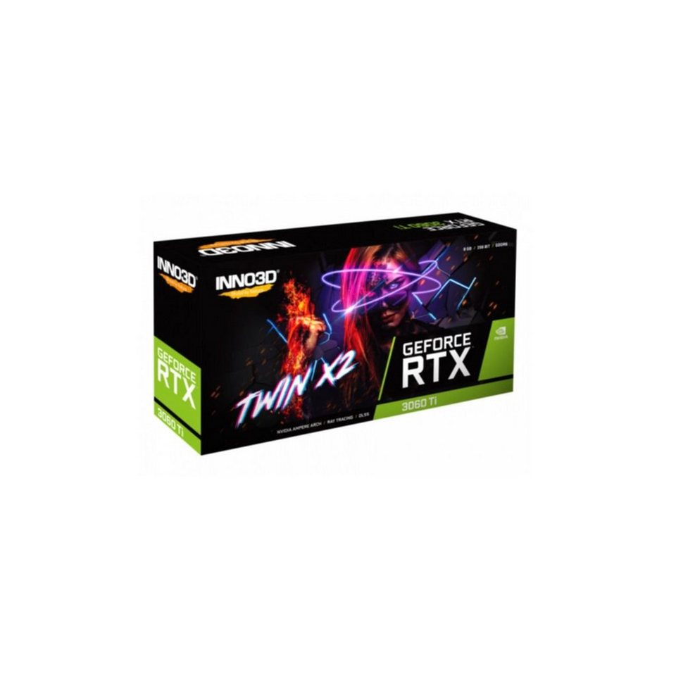 Inno3D GeForce RTX 3060 Ti GEFORCE RTX 3060 Ti TWIN X2 LHR Grafikkarte (8 GB,  GDDR6, Twin cooler, back-plate)