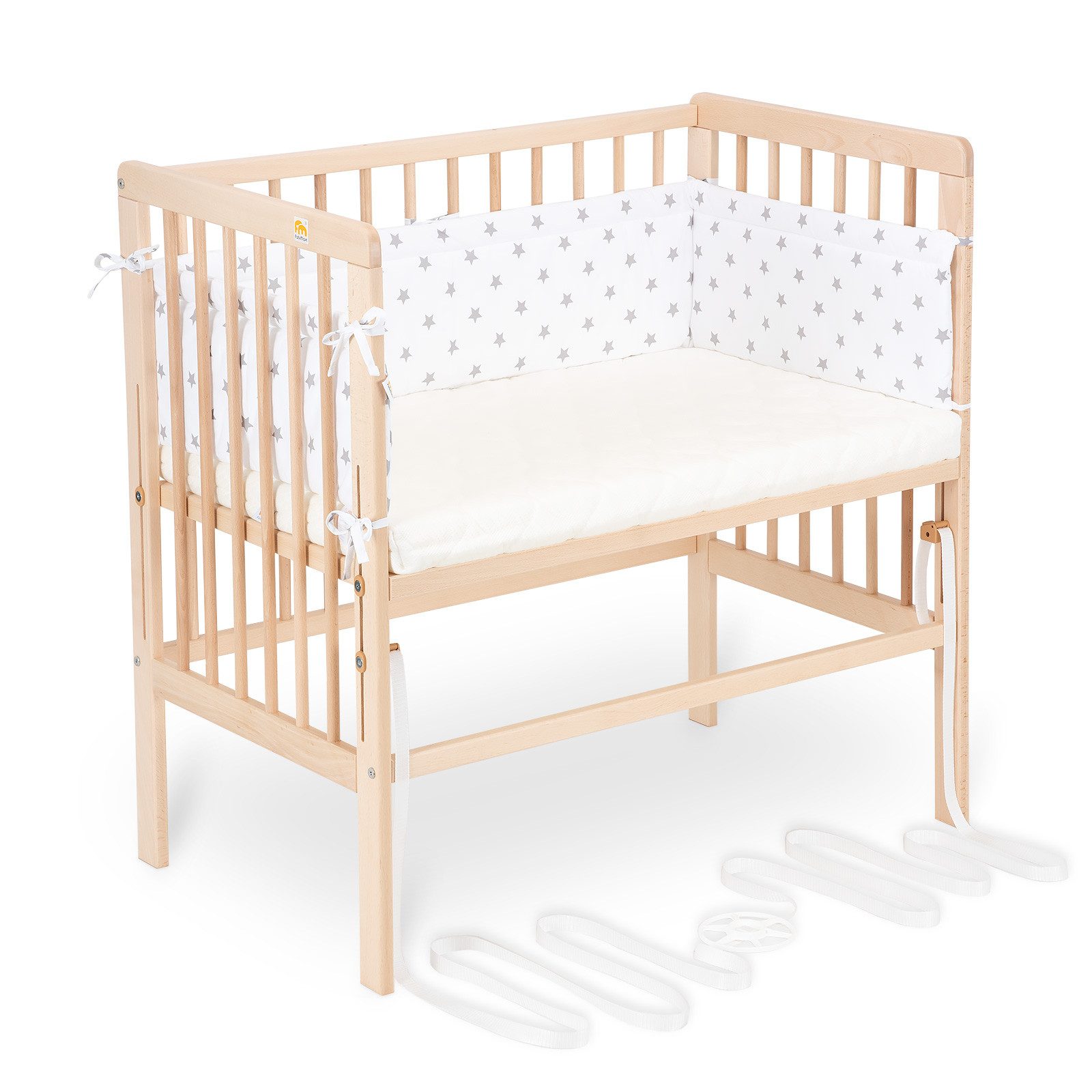 FabiMax Beistellbett Babybett Boxspring klar lackiert, günstig online kaufen