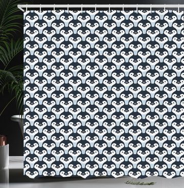 Abakuhaus Duschvorhang Moderner Digitaldruck mit 12 Haken auf Stoff Wasser Resistent Breite 175 cm, Höhe 180 cm, Pinguin Baby-Vögel Gesicht Muster