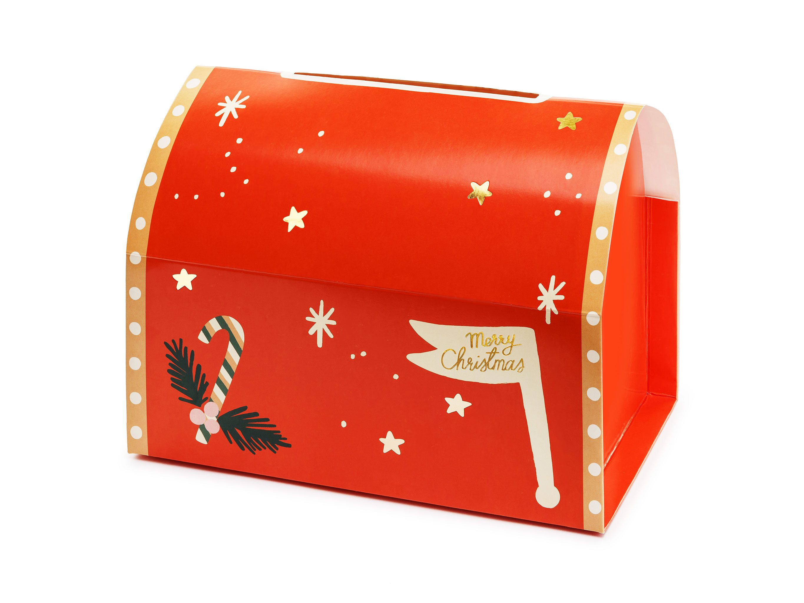 partydeco Geschenkbox, Weihnachtsbriefkasten 22x13x14cm Set mit Briefpapier & Briefumschlägen